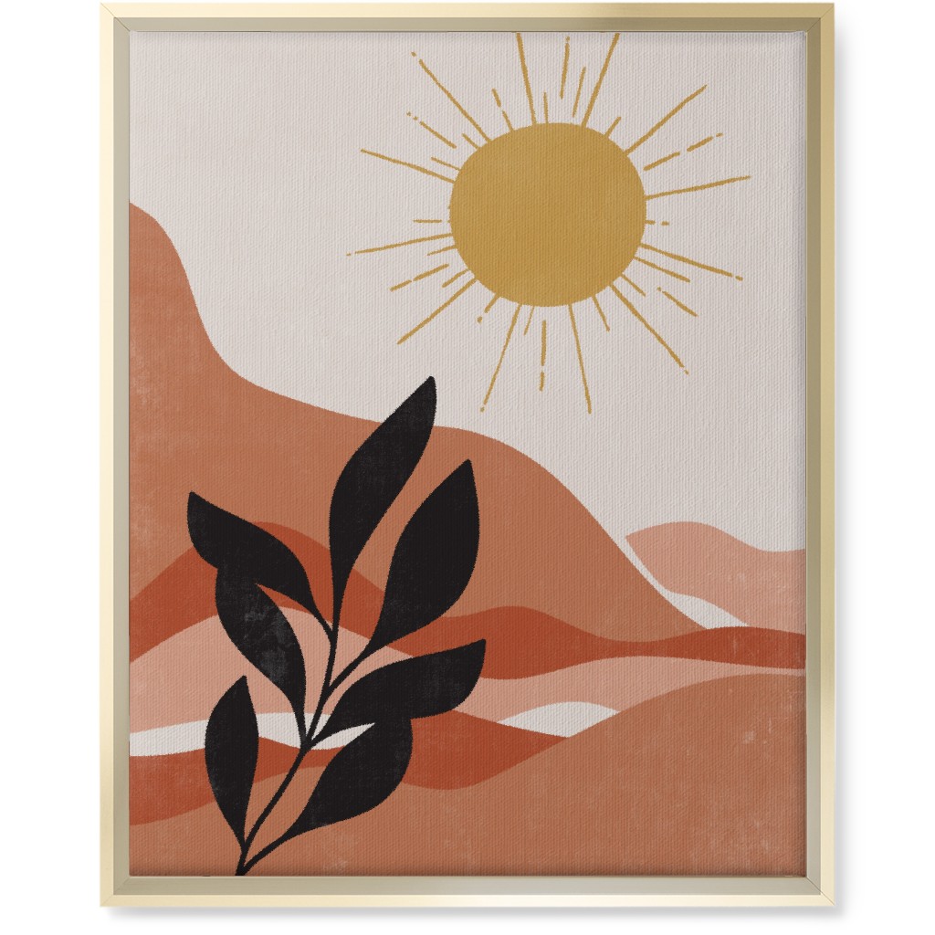 Earthen Landscape - Terracotta Wall Art, Gold, Single piece, Canvas, 16x20, Pink, Bright Pink