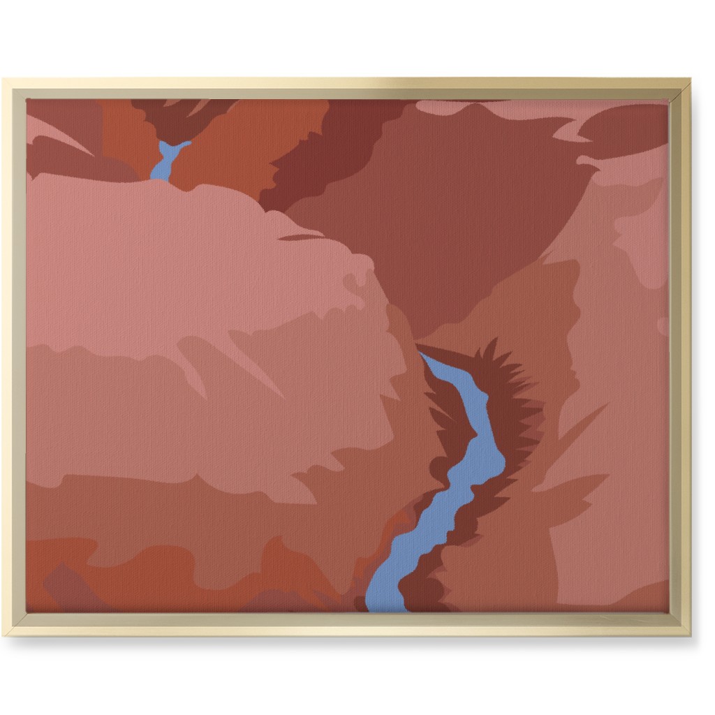 Winding Canyon River - Terracotta Wall Art, Gold, Single piece, Canvas, 16x20, Brown