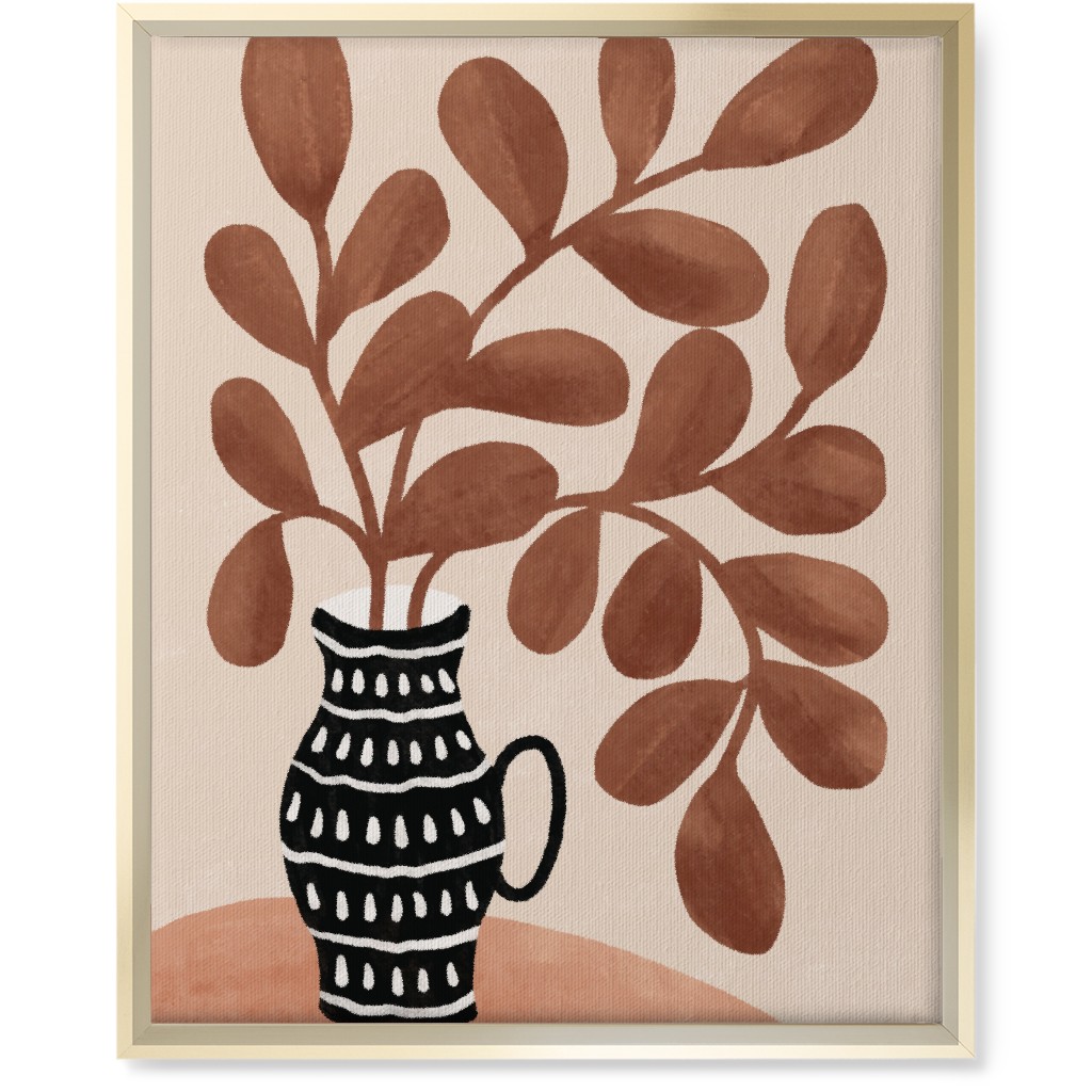 the Vase I - Neutral Wall Art, Gold, Single piece, Canvas, 16x20, Brown