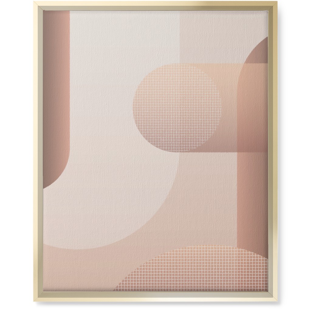 Geometric Curves - Neutral Wall Art, Gold, Single piece, Canvas, 16x20, Pink, Bright Pink