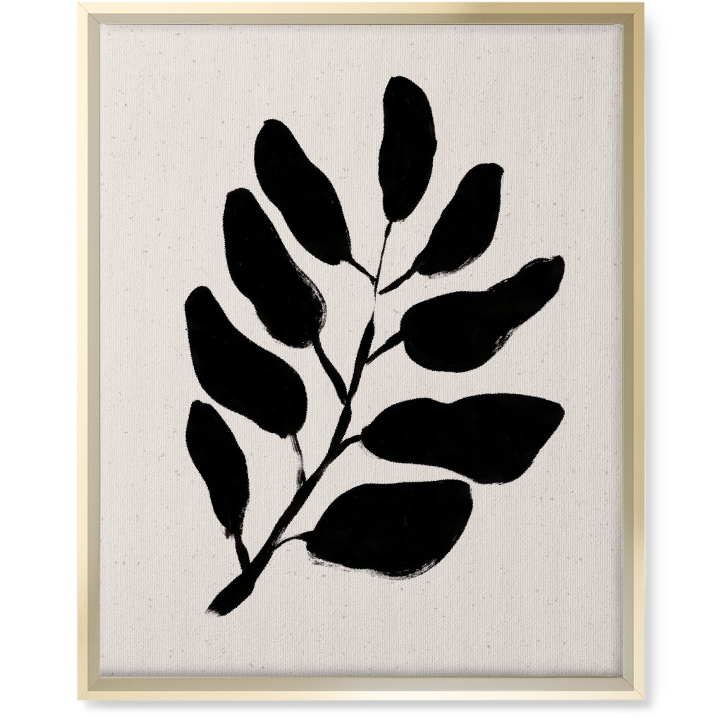 Acryl Leaf - Neutral Wall Art, Gold, Single piece, Canvas, 16x20, Beige, Pearl