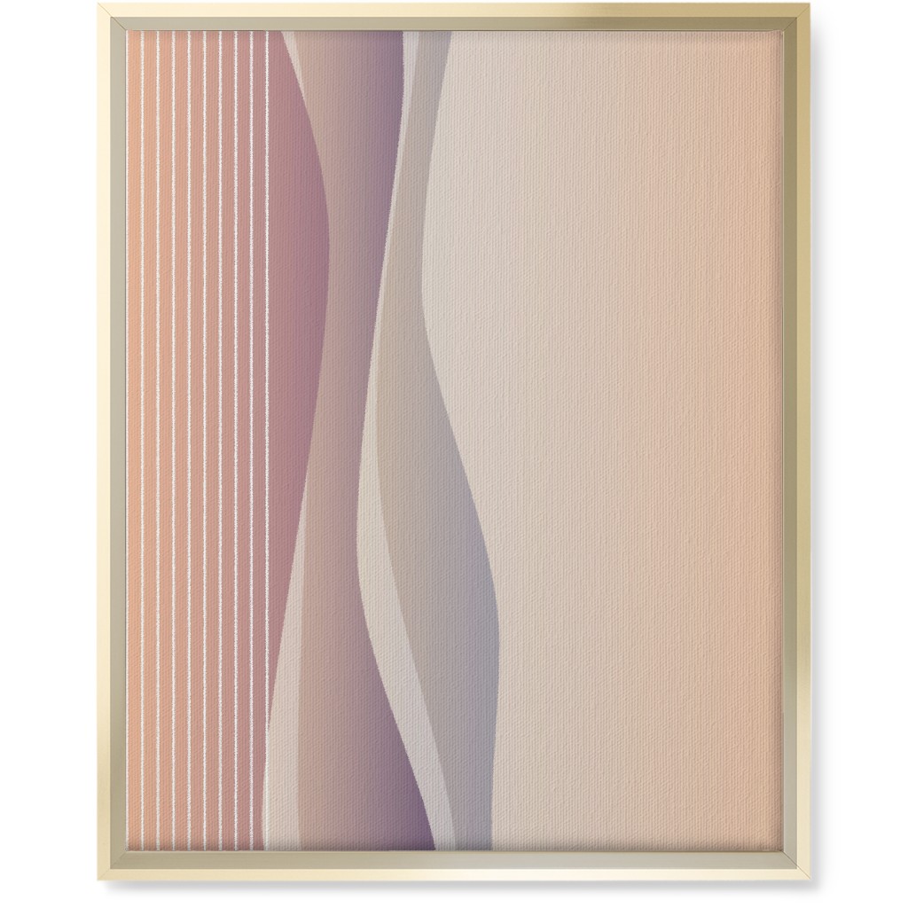 Curves Abstract - Neutral Wall Art, Gold, Single piece, Canvas, 16x20, Pink