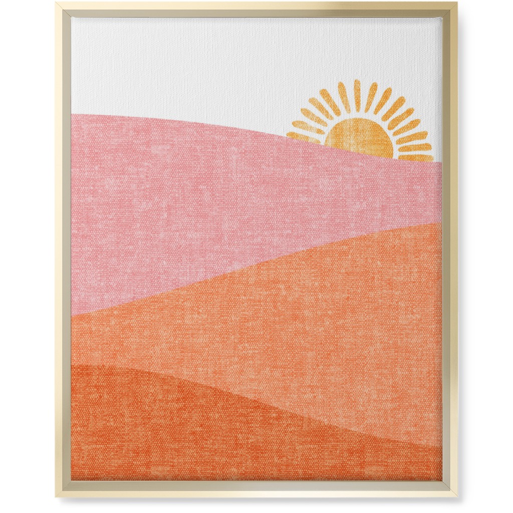 Sunrise Wall Art, Gold, Single piece, Canvas, 16x20, Pink, Dusk Pink