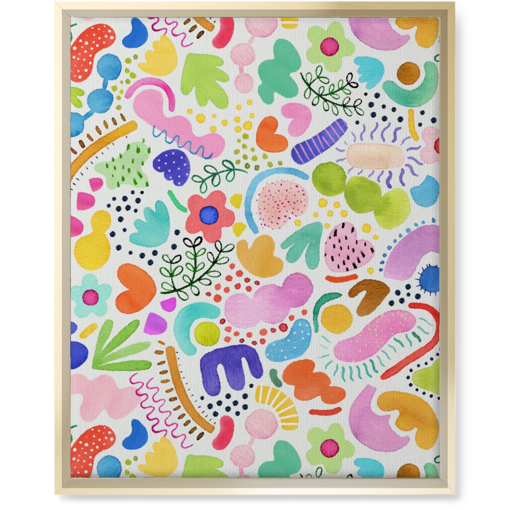 Playful Abstract Shapes - Bold Wall Art, Gold, Single piece, Canvas, 16x20, Multicolor