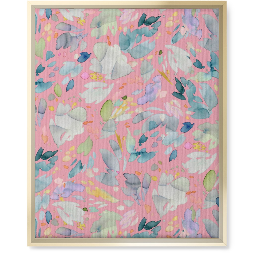 Abstract Petal Flowering Wall Art, Gold, Single piece, Canvas, 16x20, Pink, Blush