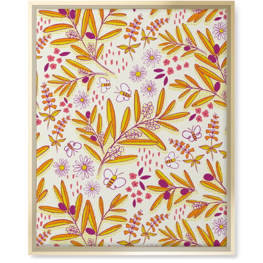 Olive and Honey Optimist - Yellow and Purple Wall Art, Gold, Single piece, Canvas, 16x20, Yellow, Classic Yellow