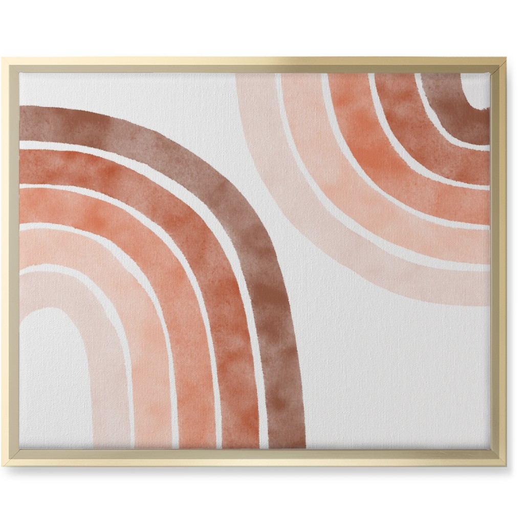 Boho Rainbows - Warm Neutral Wall Art, Gold, Single piece, Canvas, 16x20, Pink