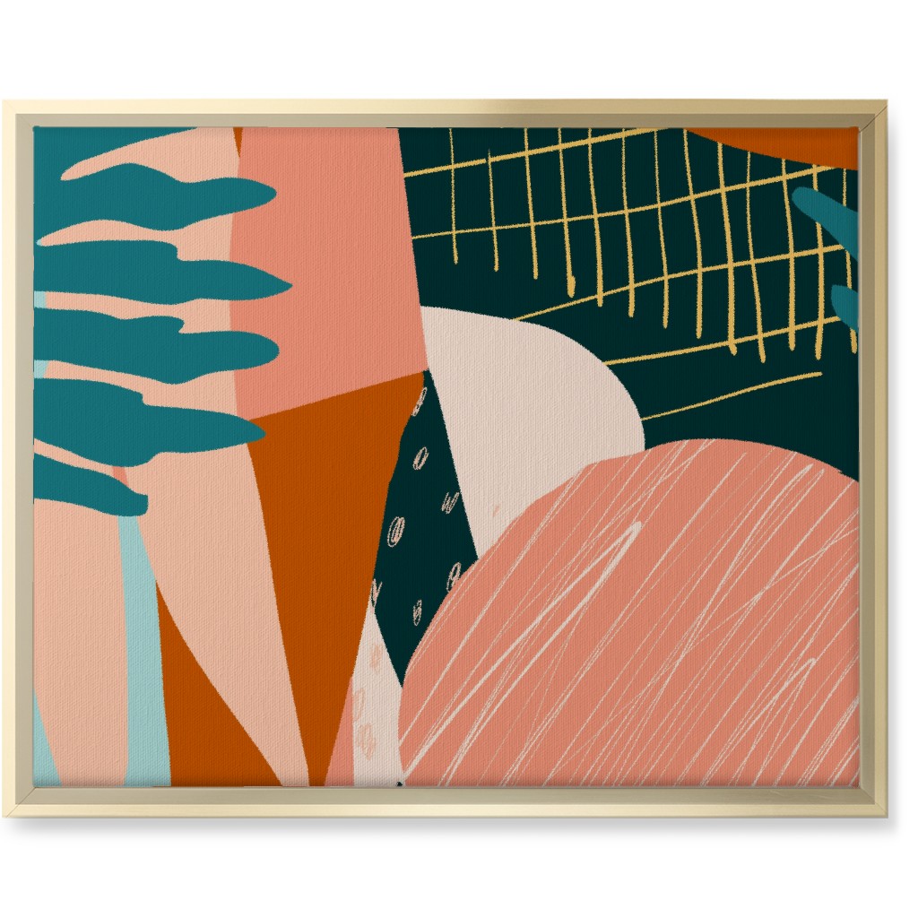 Abstract Collage - Multi Wall Art, Gold, Single piece, Canvas, 16x20, Multicolor