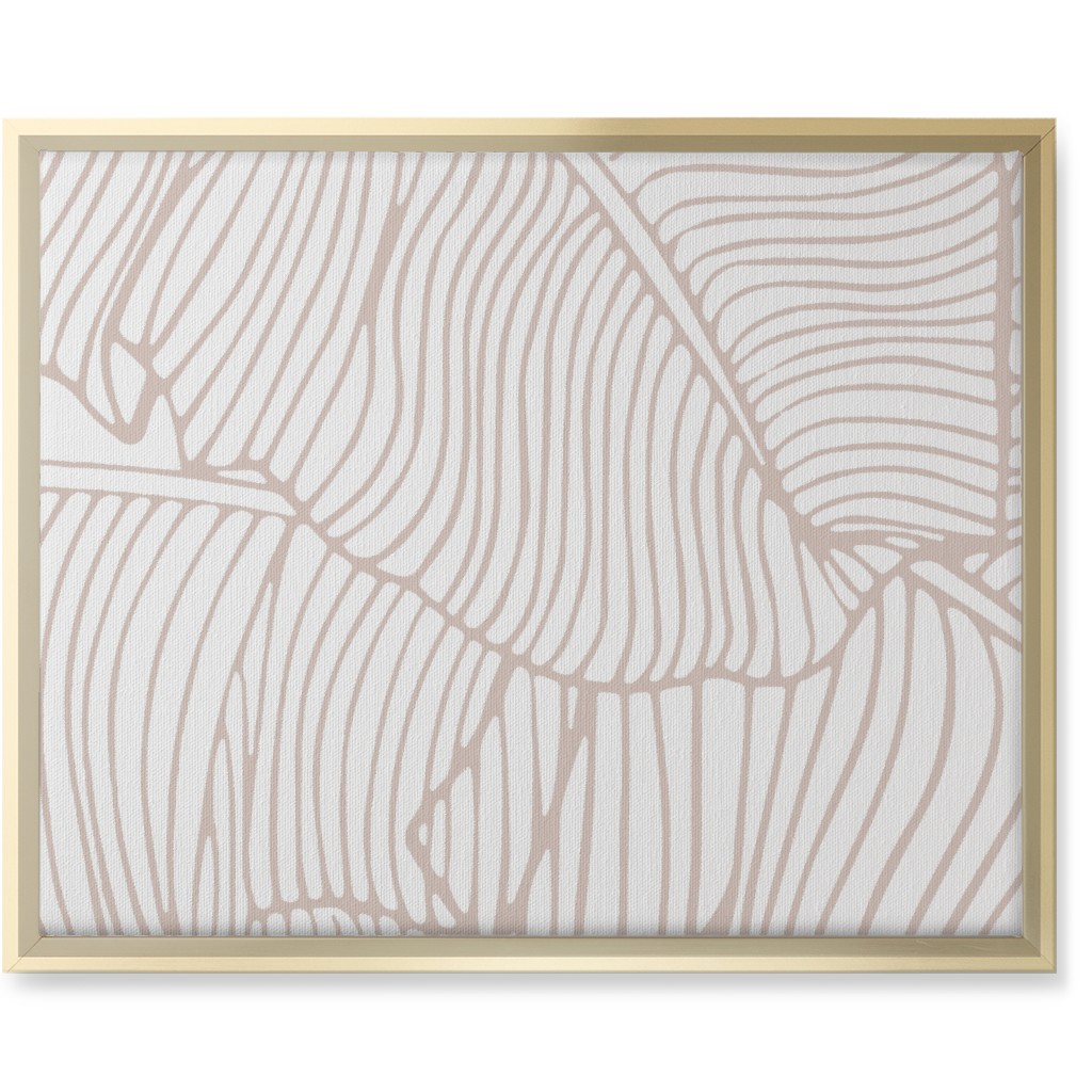 Banana Leaf - Blush Wall Art, Gold, Single piece, Canvas, 16x20, Beige