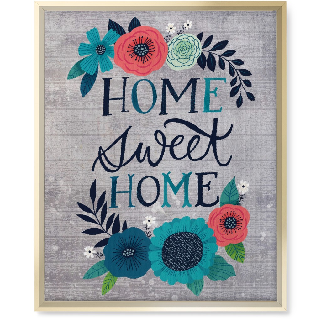 Home Sweet Home - Gray Wall Art, Gold, Single piece, Canvas, 16x20, Gray