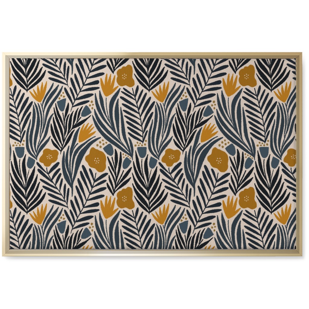 Nadia - Gold & Black Wall Art, Gold, Single piece, Canvas, 20x30, Multicolor