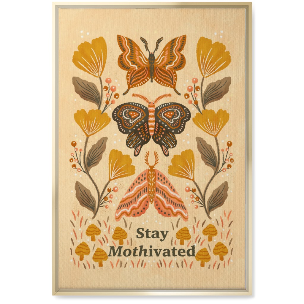 Mothivational Wall Art, Gold, Single piece, Canvas, 20x30, Yellow, Classic Yellow