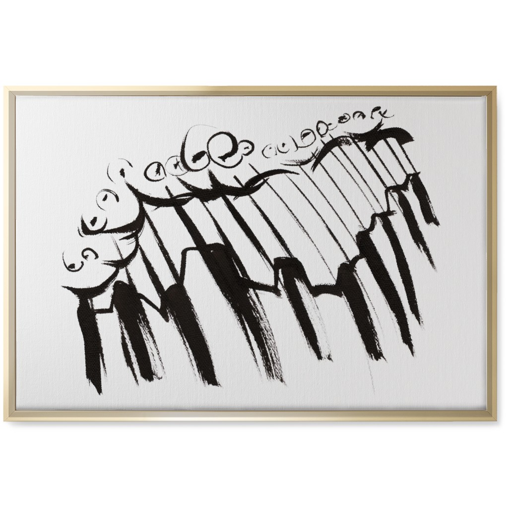 Pianissmo - Black and White Wall Art, Gold, Single piece, Canvas, 20x30, White