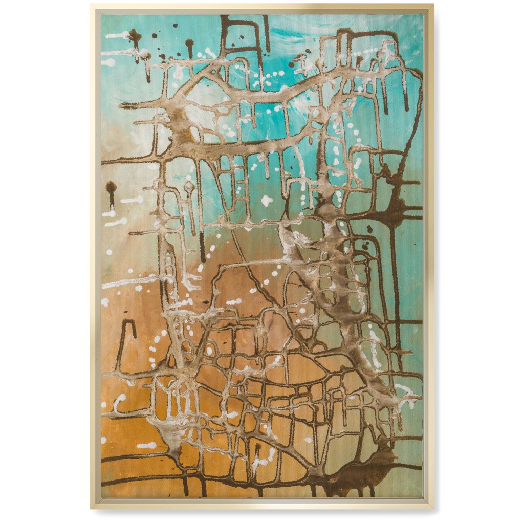 Caribbean Feeling - Multi Wall Art, Gold, Single piece, Canvas, 20x30, Green, Classic Green