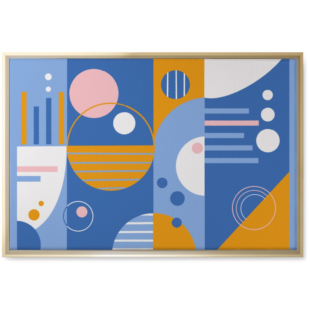 Abstract Playground - Multi Wall Art, Gold, Single piece, Canvas, 20x30, Blue