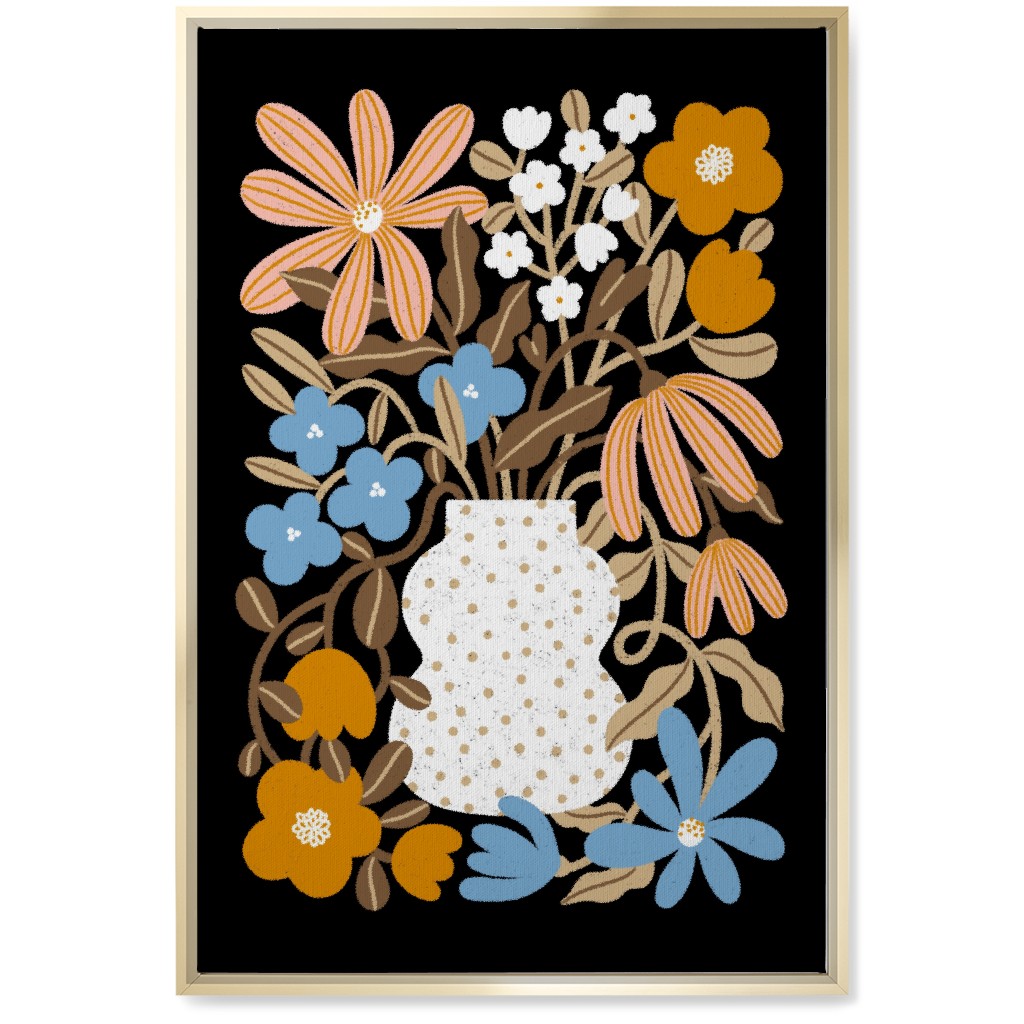Earth Tones Bouquet Wall Art, Gold, Single piece, Canvas, 20x30, Multicolor, Alpaca