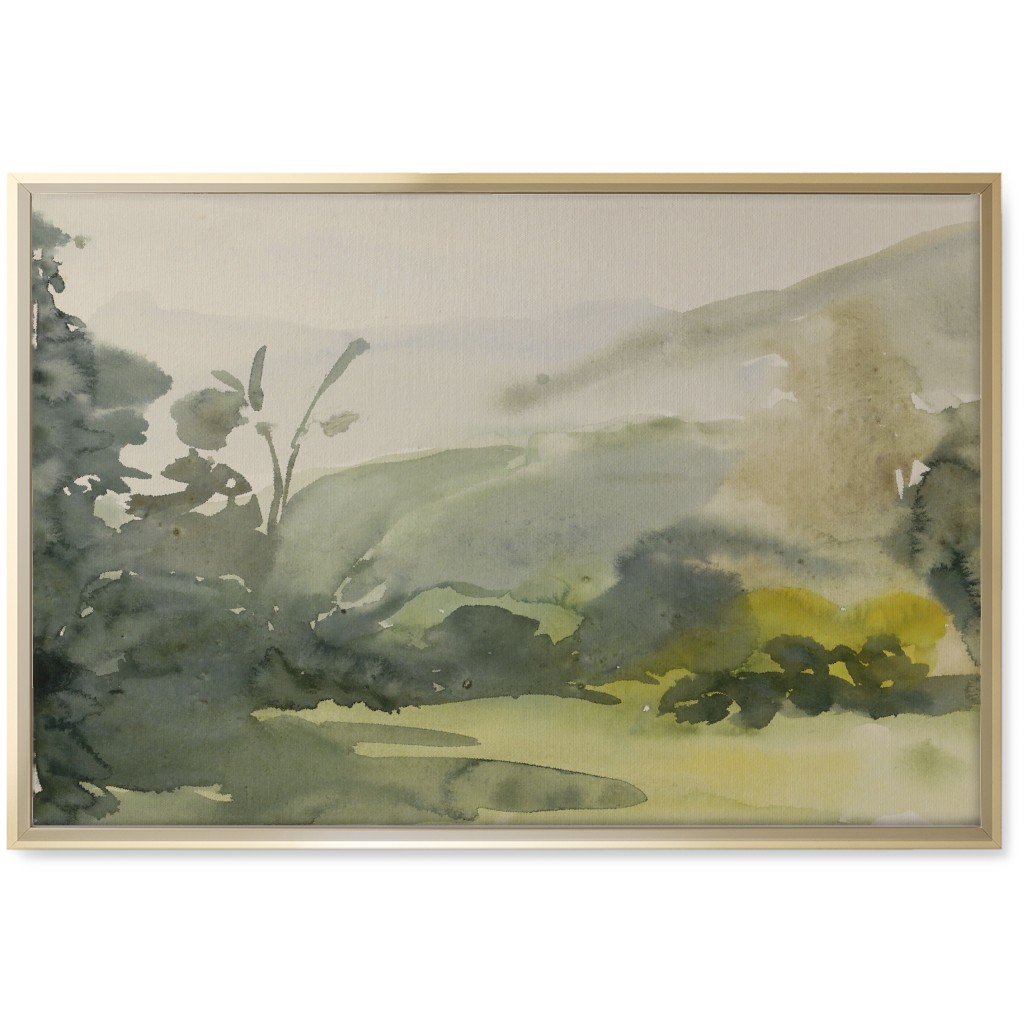Meadow Morning Wall Art, Gold, Single piece, Canvas, 20x30, Green, Classic Green