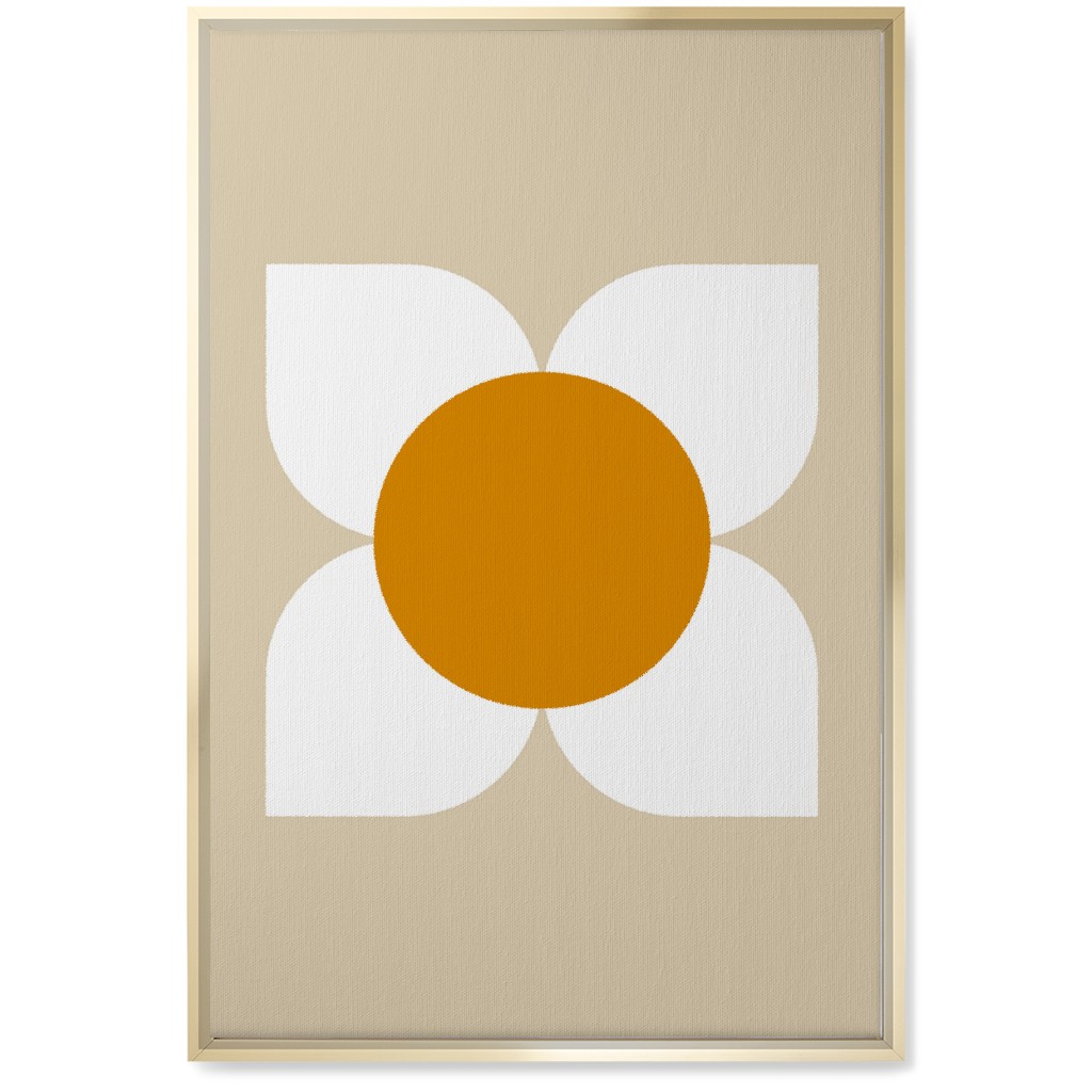 Bold Flower - Beige Wall Art, Gold, Single piece, Canvas, 20x30, Beige, Pearl