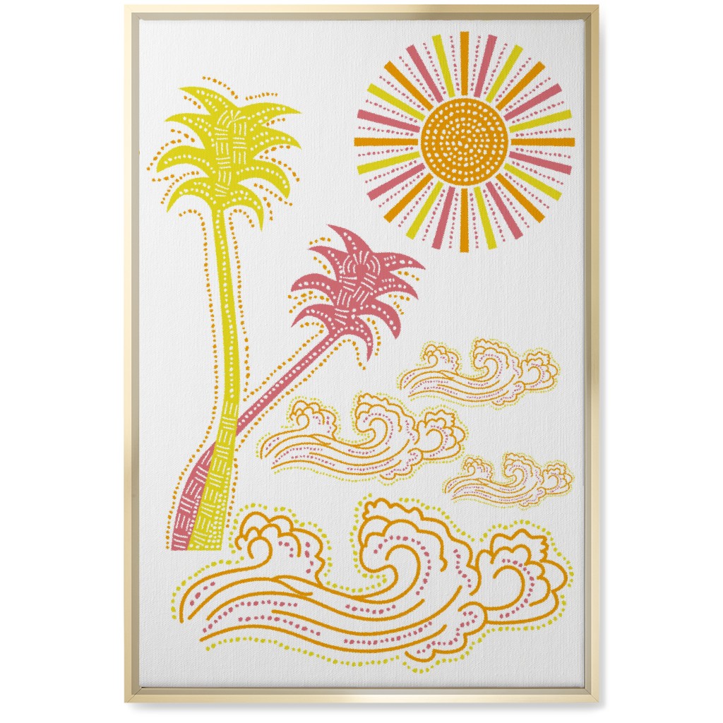 Optimistic Sunny Tropical Summer Art Wall Art, Gold, Single piece, Canvas, 20x30, Multicolor