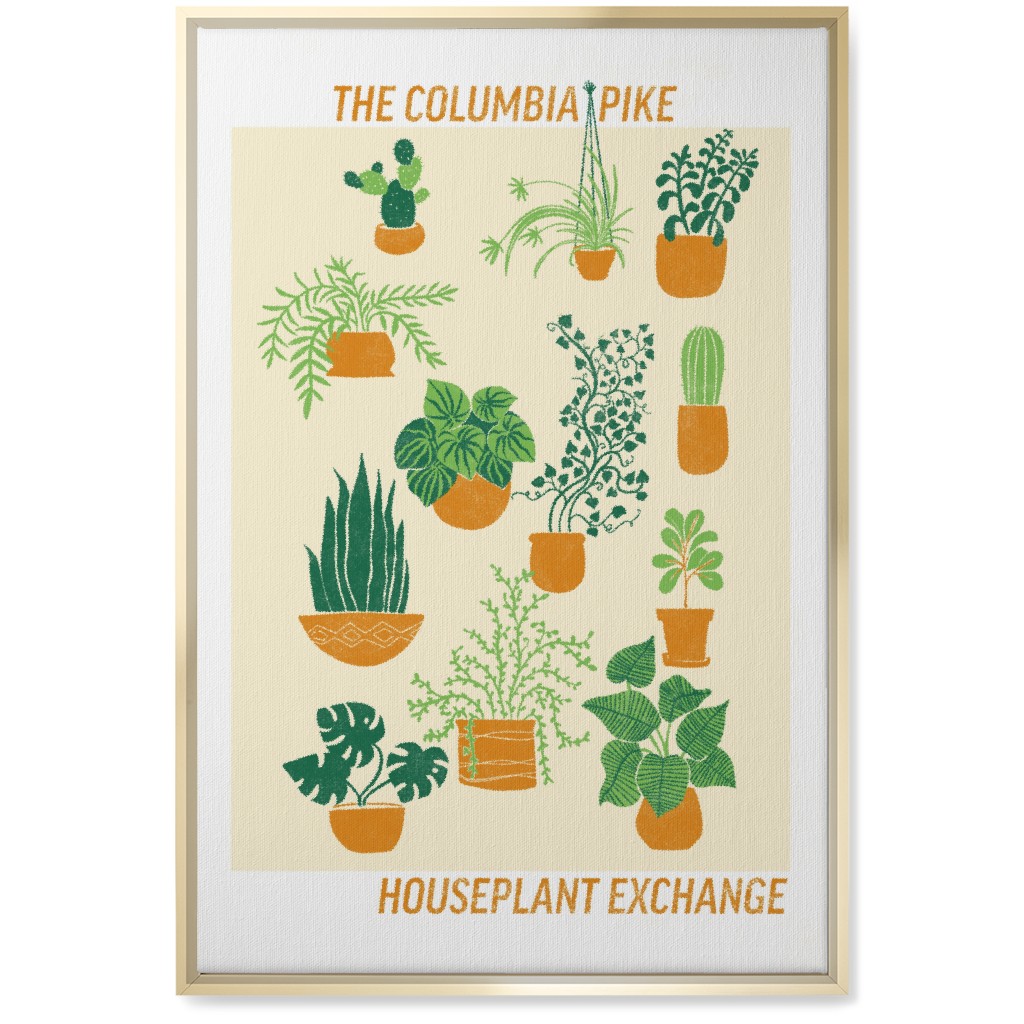 Houseplant Exchange - Green and Cream Wall Art, Gold, Single piece, Canvas, 20x30, Green