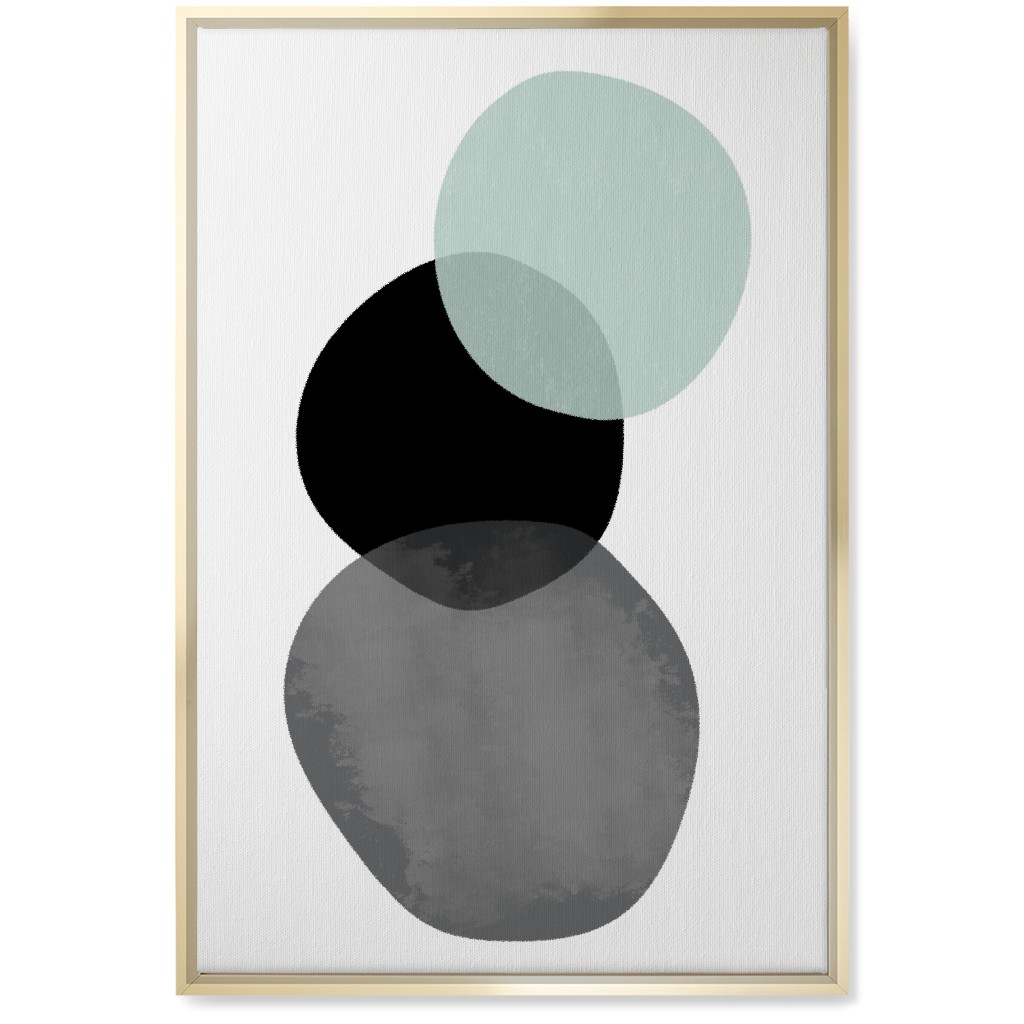 Stones Wall Art, Gold, Single piece, Canvas, 20x30, Green