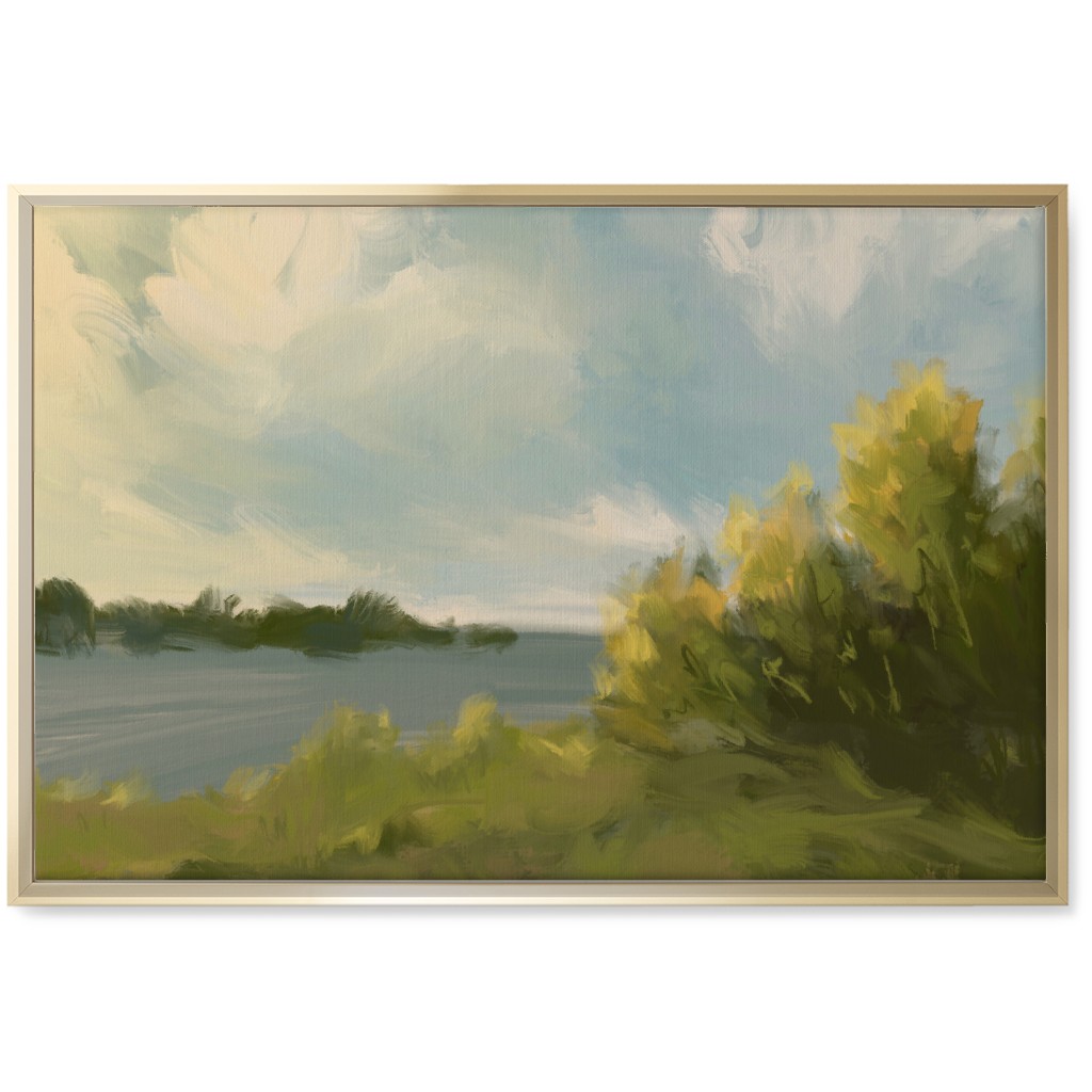 Lake View Wall Art, Gold, Single piece, Canvas, 20x30, Green, Classic Green