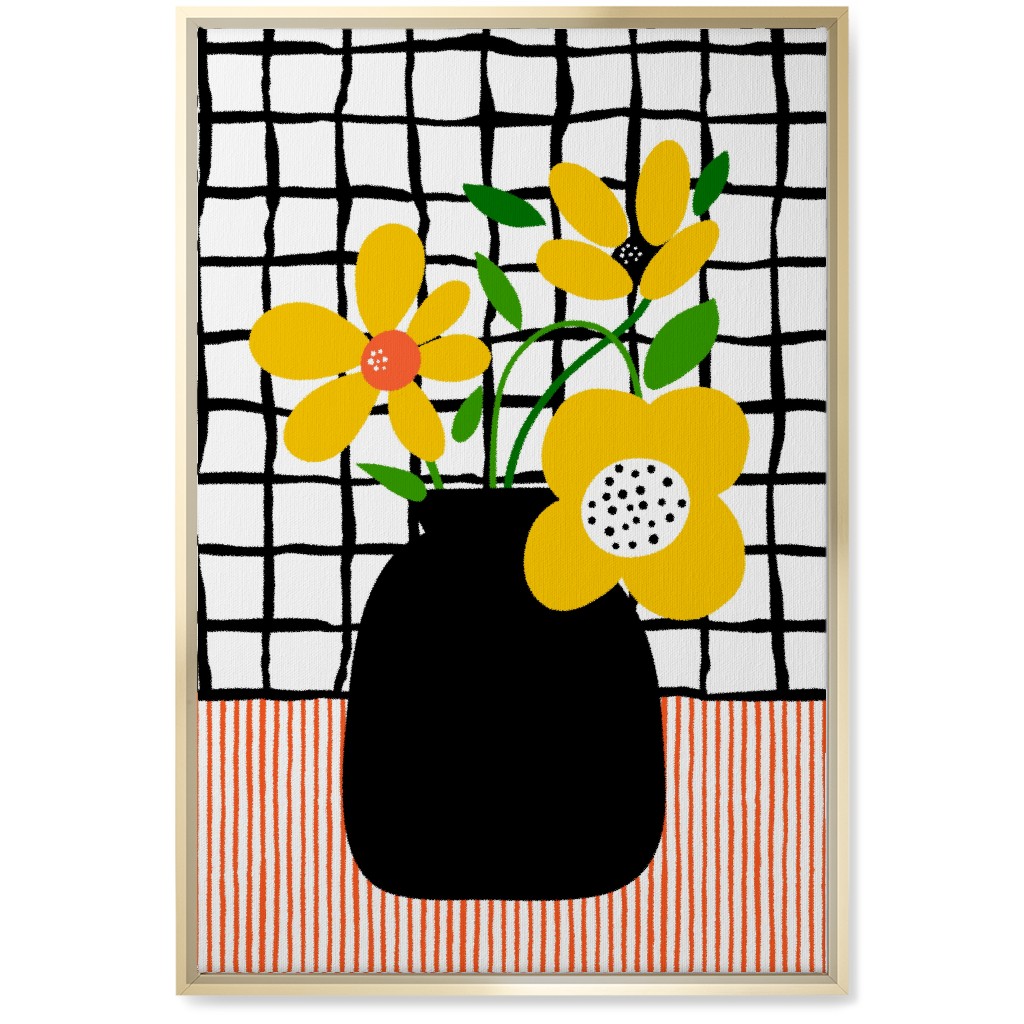 Happy Florals - Multi Wall Art, Gold, Single piece, Canvas, 20x30, Multicolor