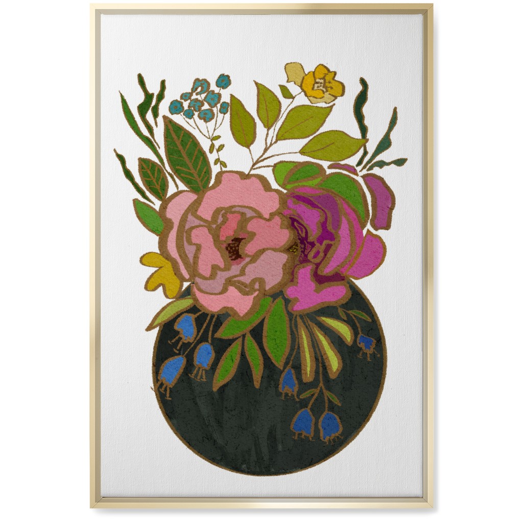 Stained Glass Garden Wall Art, Gold, Single piece, Canvas, 20x30, Multicolor
