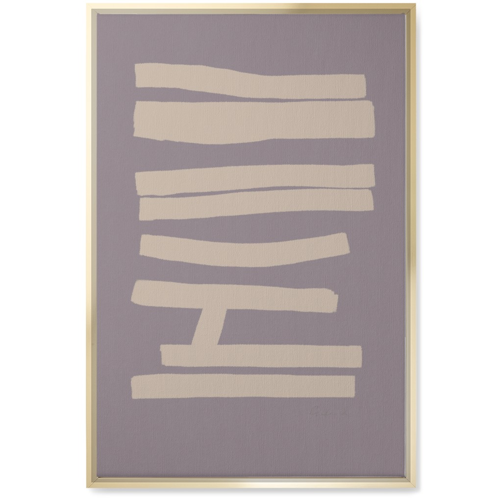 Bold Abstract Stripes Wall Art, Gold, Single piece, Canvas, 20x30, Purple