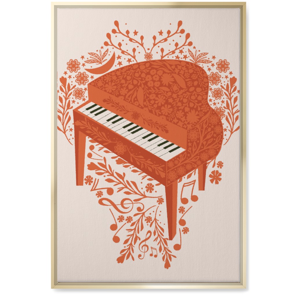 the Grand Piano - Red Wall Art, Gold, Single piece, Canvas, 20x30, Red