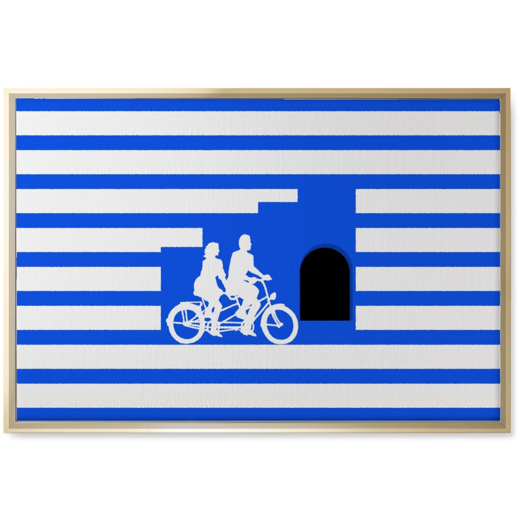 Riders Lovers - Blue Wall Art, Gold, Single piece, Canvas, 20x30, Blue