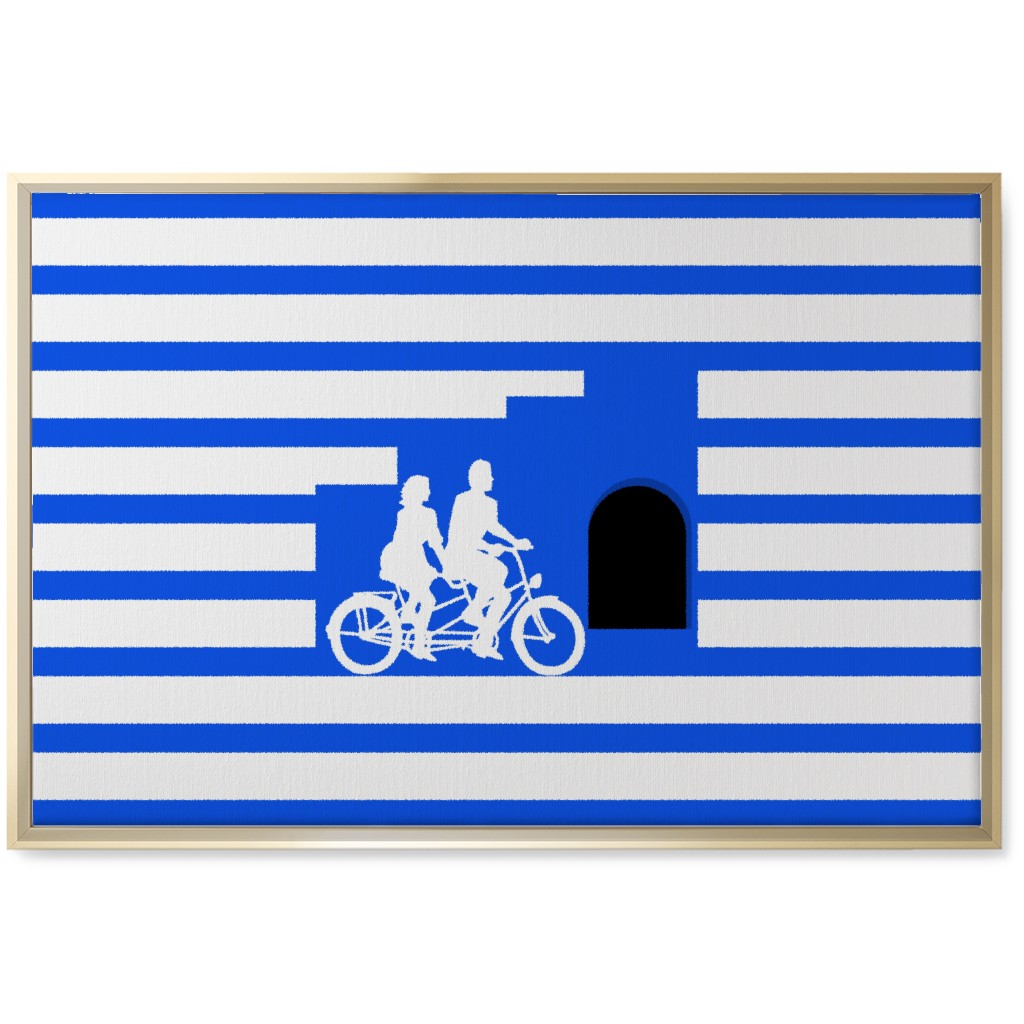 Riders Lovers - Blue Wall Art, Gold, Single piece, Canvas, 20x30, Blue, True Blue