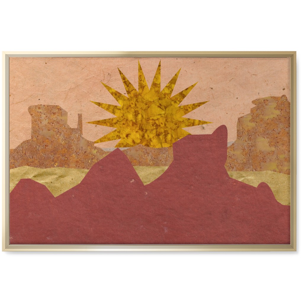 Textured Canyon Sunset - Warm Wall Art, Gold, Single piece, Canvas, 20x30, Orange, Orange