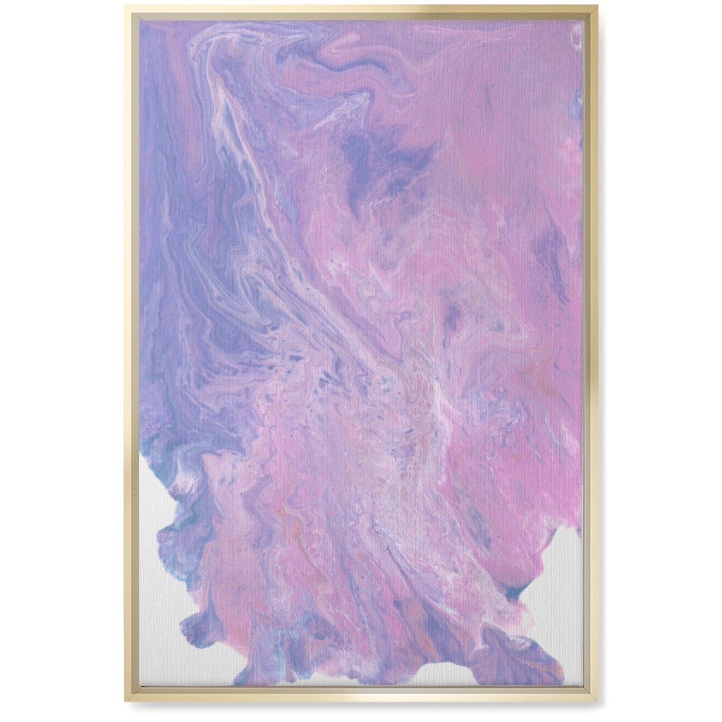 Acrylic Pour Abstract - Purple and Pink Wall Art, Gold, Single piece, Canvas, 20x30, Purple