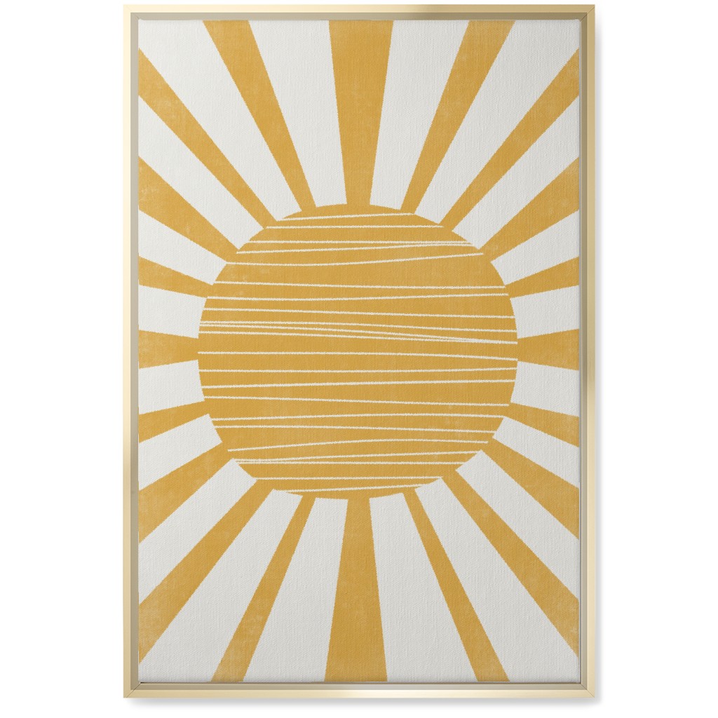Sun Glow - Yellow and Beige Wall Art, Gold, Single piece, Canvas, 20x30, Yellow