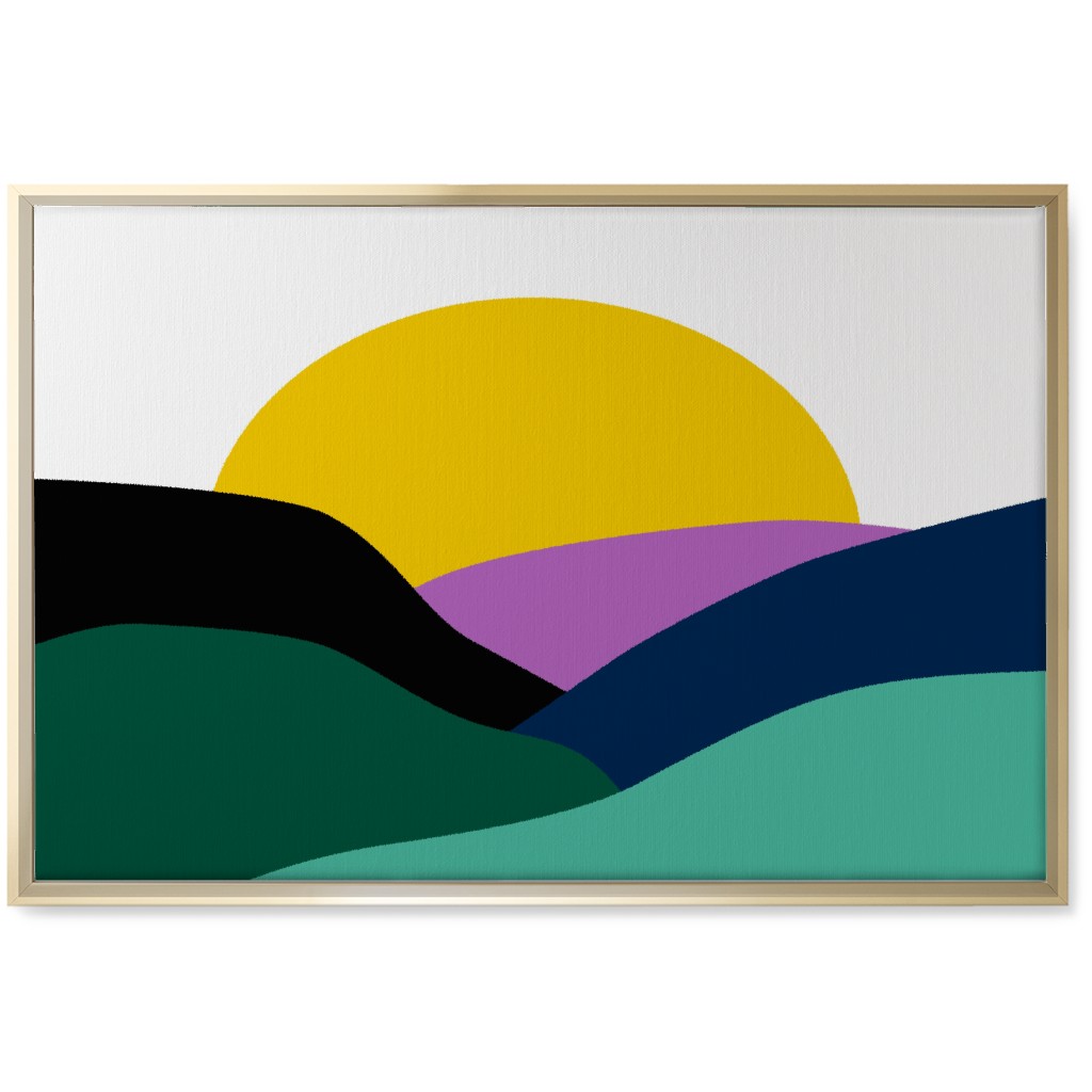 Mountains At Dusk Wall Art, Gold, Single piece, Canvas, 20x30, Multicolor