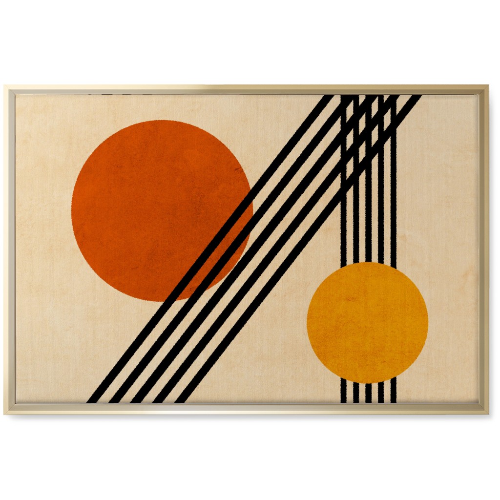 Orbs Abstract Wall Art, Gold, Single piece, Canvas, 20x30, Orange, Creamsicle