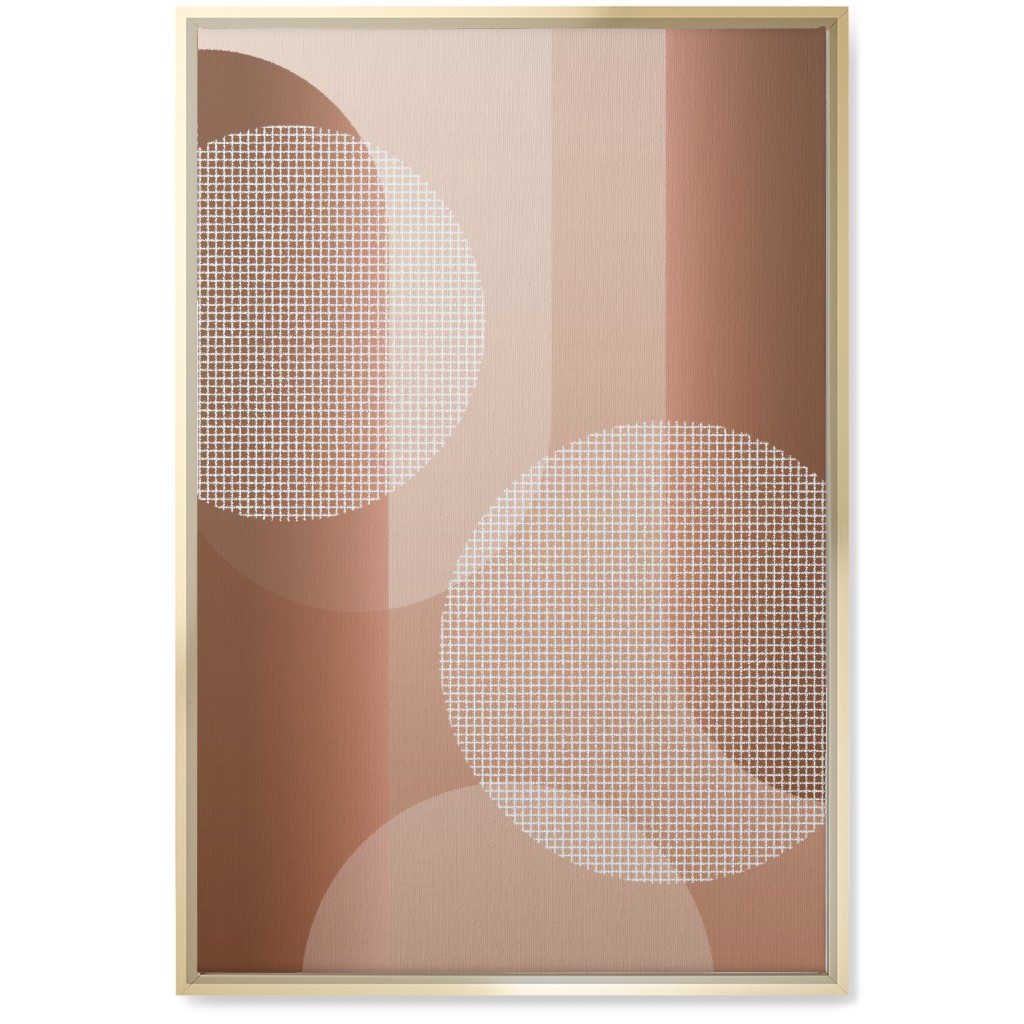 Geometric Arches and Circles - Neutral Wall Art, Gold, Single piece, Canvas, 20x30, Pink, Bright Pink