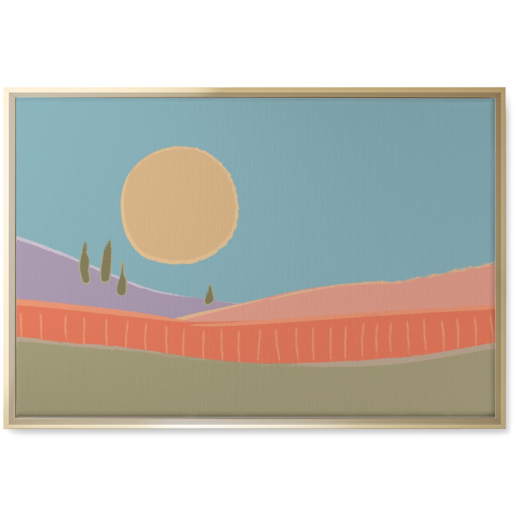 Simple Landscape Wall Art, Gold, Single piece, Canvas, 20x30, Multicolor