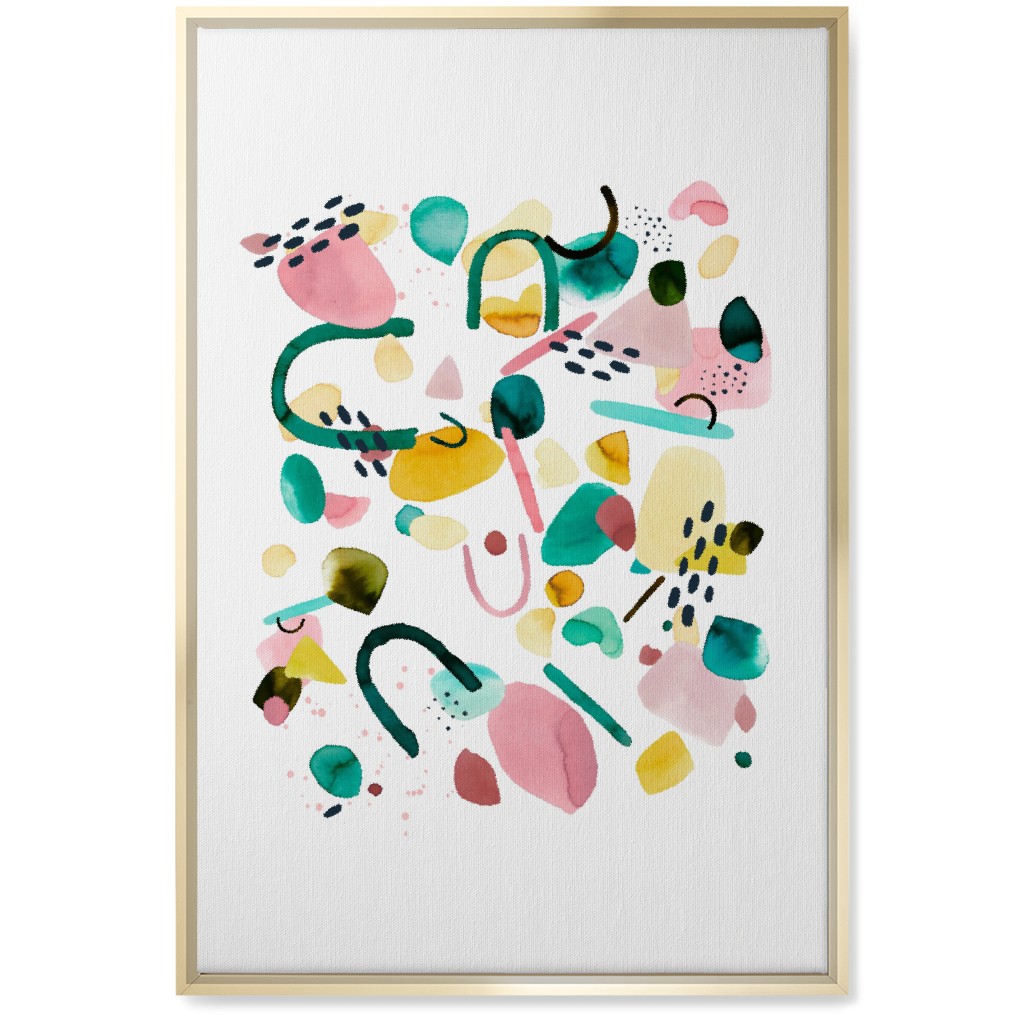 Modern Geo Pieces - Multi Wall Art, Gold, Single piece, Canvas, 20x30, Multicolor