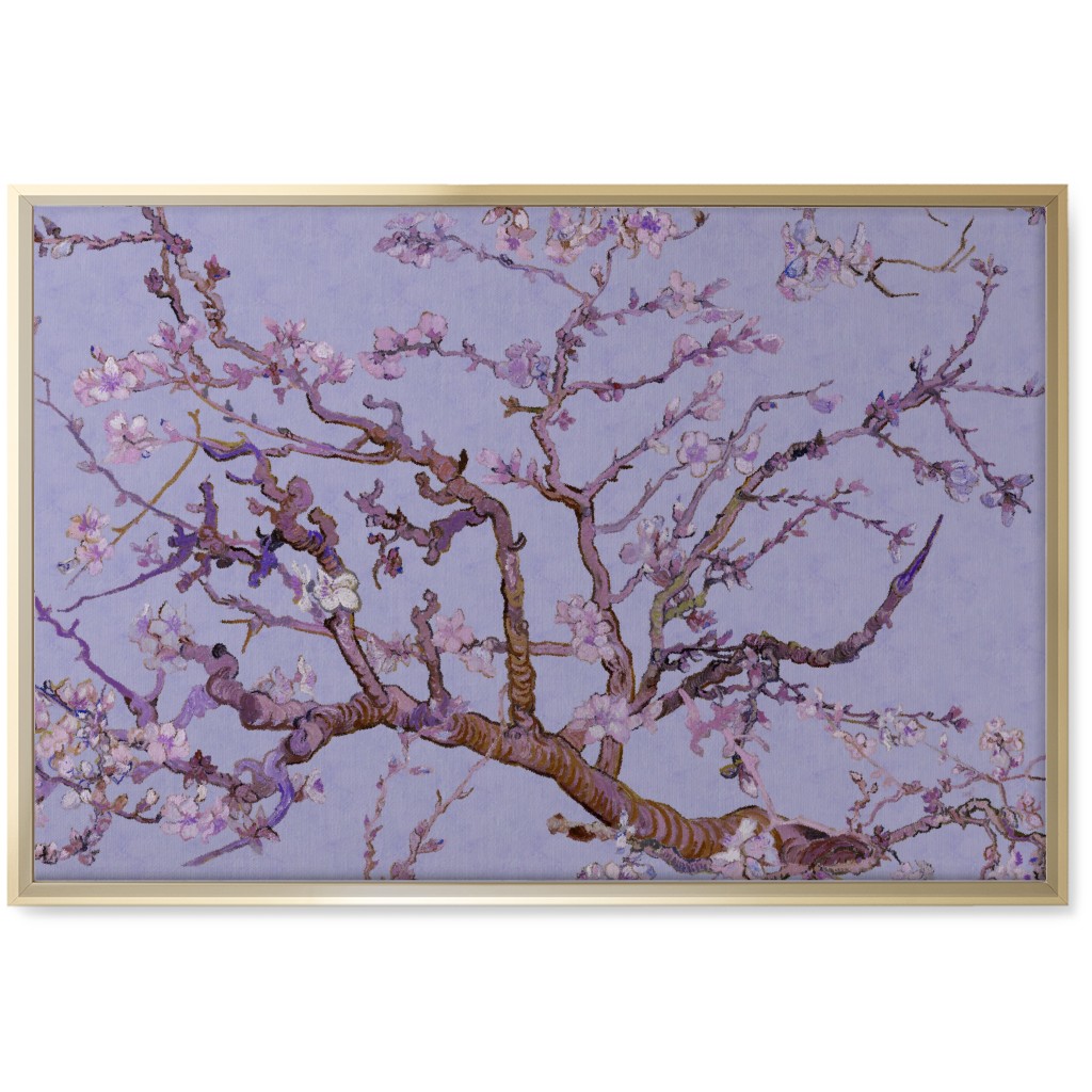 Almond Blossom - Purple Wall Art, Gold, Single piece, Canvas, 20x30, Purple