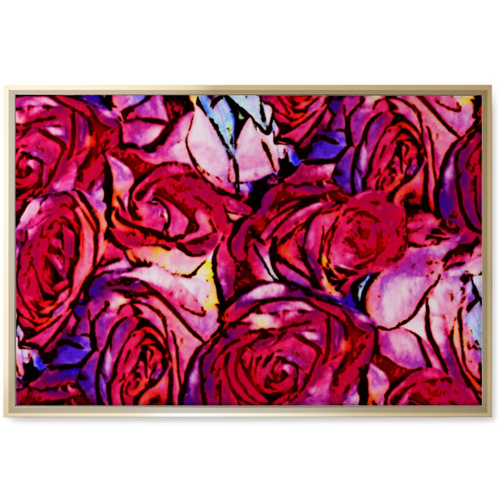 David's Roses - Pink Wall Art, Gold, Single piece, Canvas, 20x30, Pink