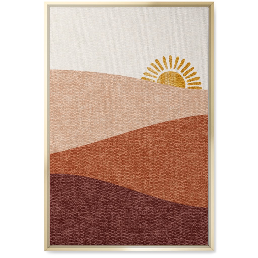 Sunrise Wall Art, Gold, Single piece, Canvas, 20x30, Pink