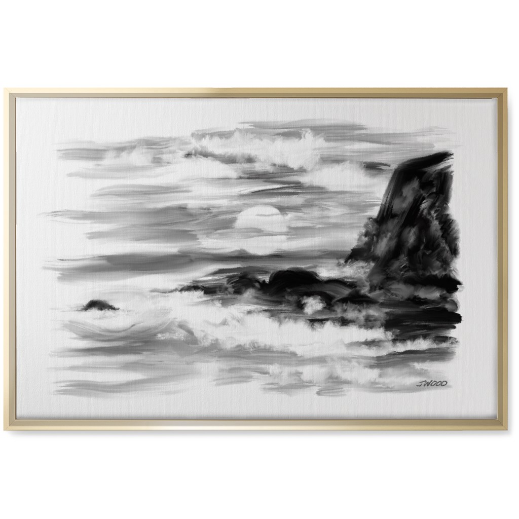 Stormy - Black and White Wall Art, Gold, Single piece, Canvas, 20x30, Black