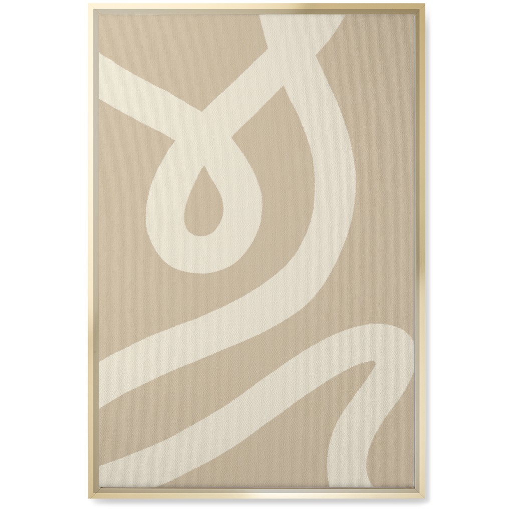 Tangled Brush Strokes V Wall Art, Gold, Single piece, Canvas, 20x30, Beige, Wheat