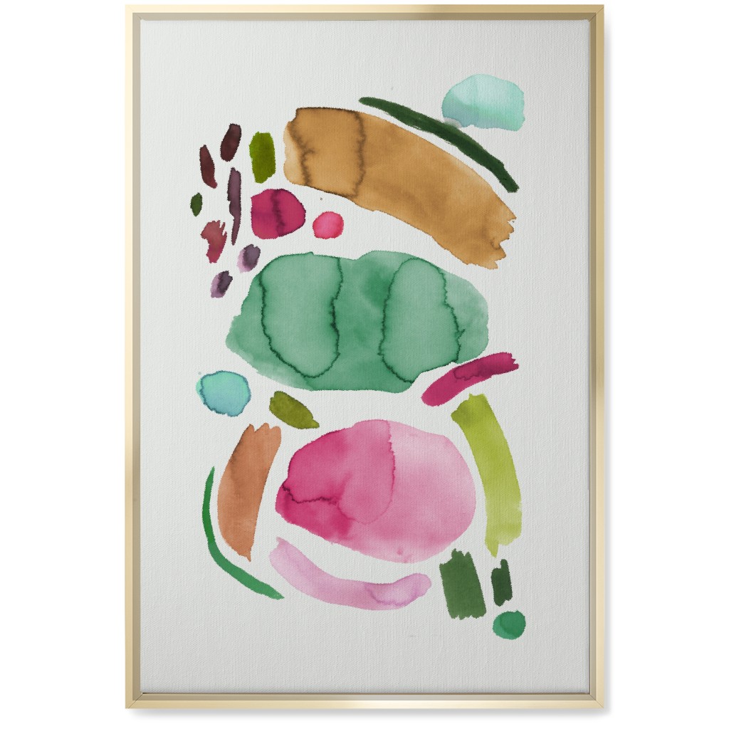 Minimal Watercolor Abstract - Multi Wall Art, Gold, Single piece, Canvas, 20x30, Multicolor