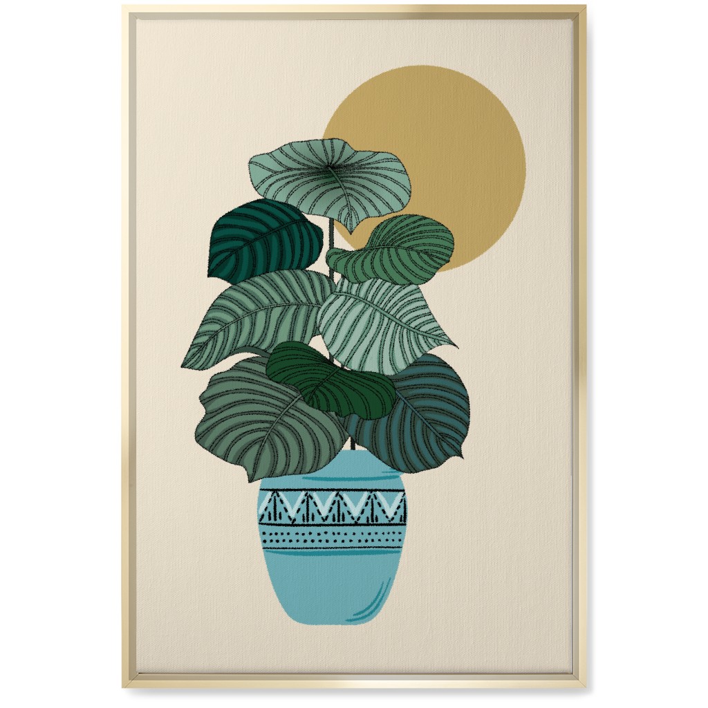 Calla - Green and Beige Wall Art, Gold, Single piece, Canvas, 20x30, Green, Classic Green