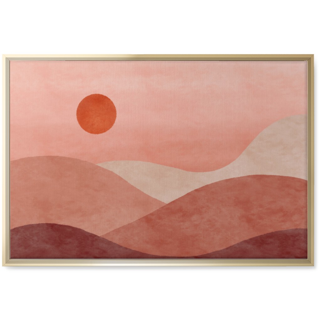 a Desert Sunset - Neutral Wall Art, Gold, Single piece, Canvas, 20x30, Pink