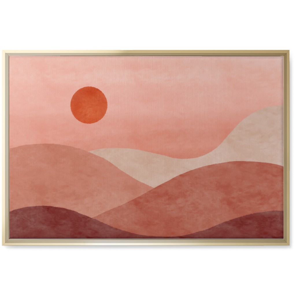 a Desert Sunset - Neutral Wall Art, Gold, Single piece, Canvas, 20x30, Pink, Bright Pink