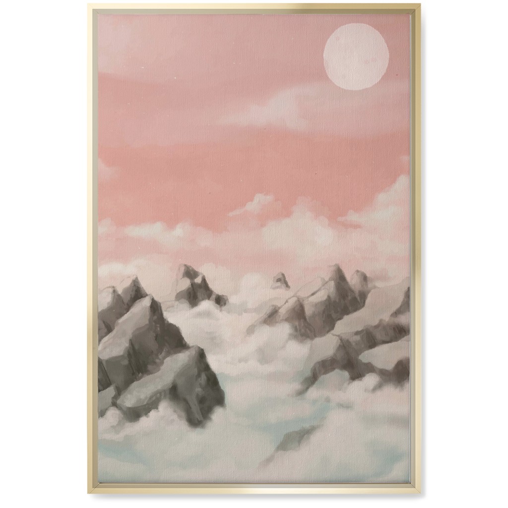 a View From the Mountain Peak Wall Art, Gold, Single piece, Canvas, 20x30, Pink